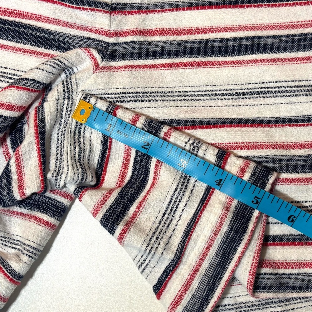 Loft Mid Rise 6 Shorts Striped Red/White/Blue 100% Cotton Size 4 - Picture 10 of 13